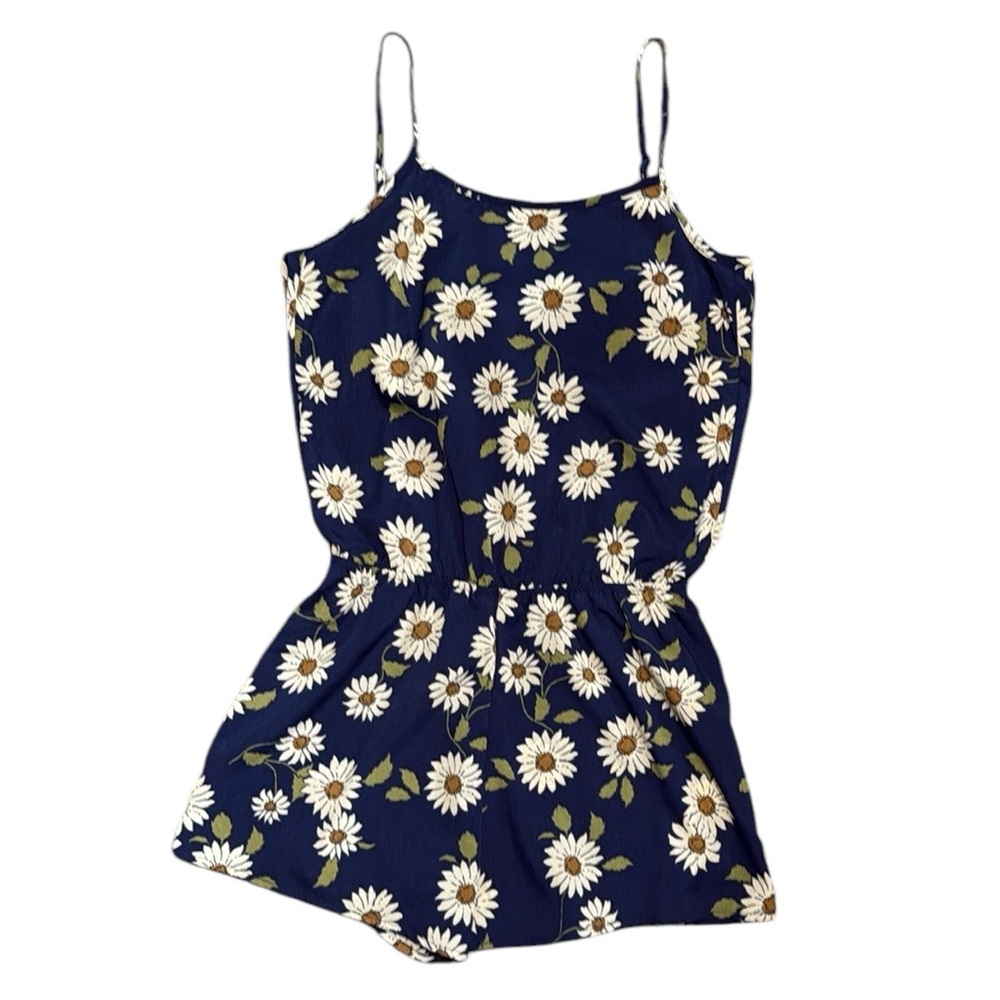 Fifty Street Daisy Romper Floral Navy Blue